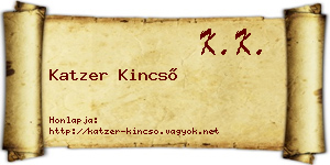 Katzer Kincső névjegykártya